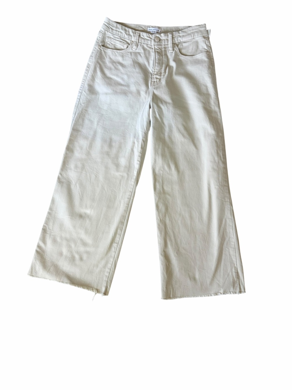 Good American Women's Good Waist Palazzo Crop Jeans in Off-White